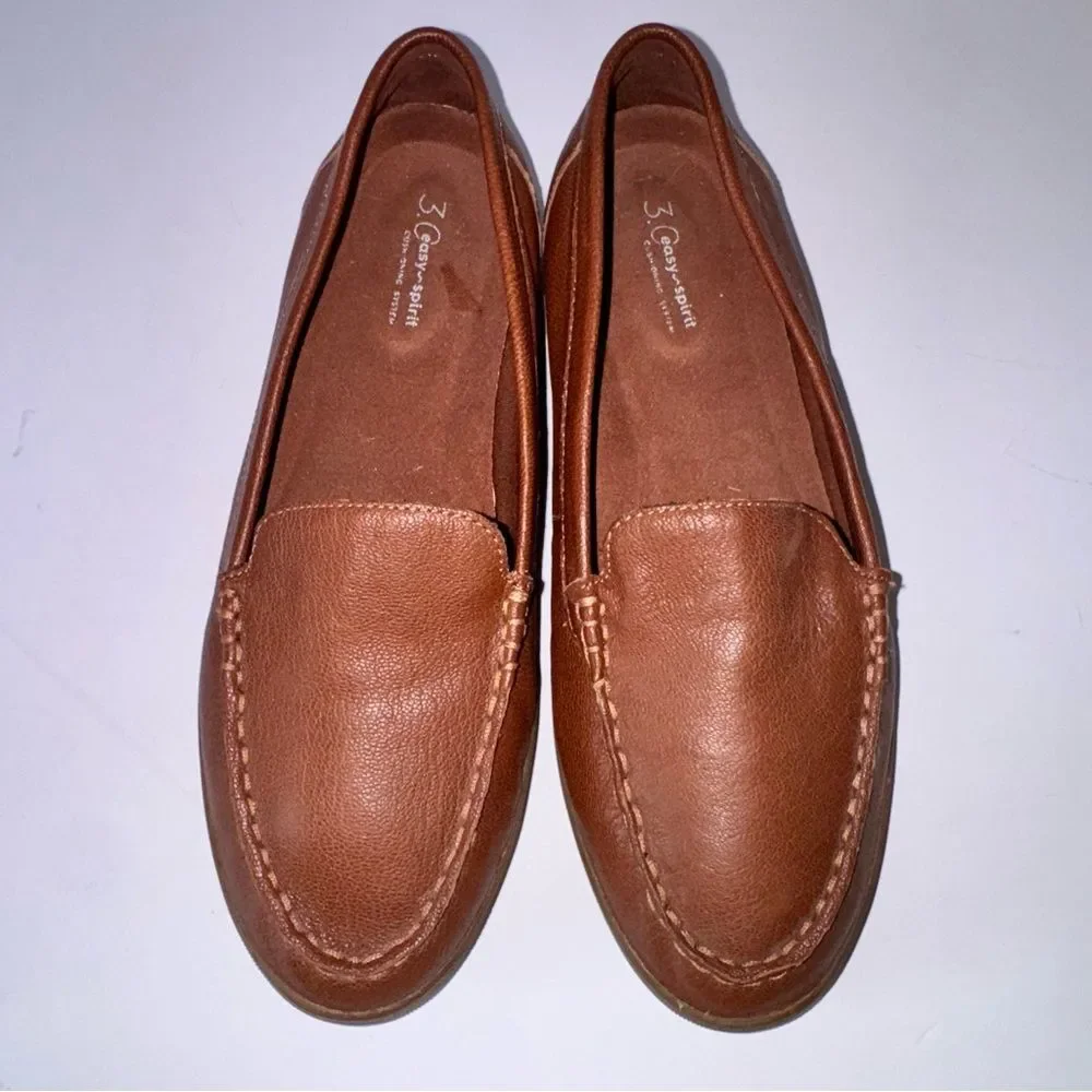 Easy Spirit Seboard Loafers 9 Wide Width Brown Leather 3.0 Cushioning System